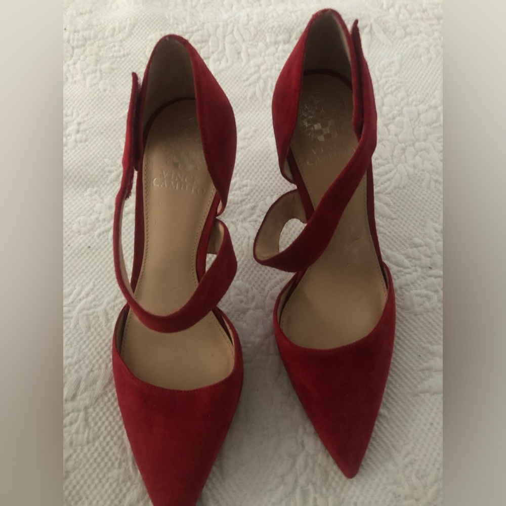 Vince Camuto Elegant Red Suede Leather Women's Shoes 8.5M